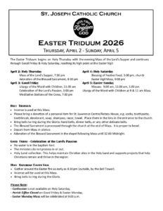 Easter/Holy Week Schedule